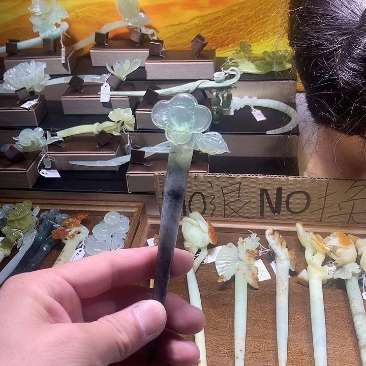 蛇纹石玉合金发饰