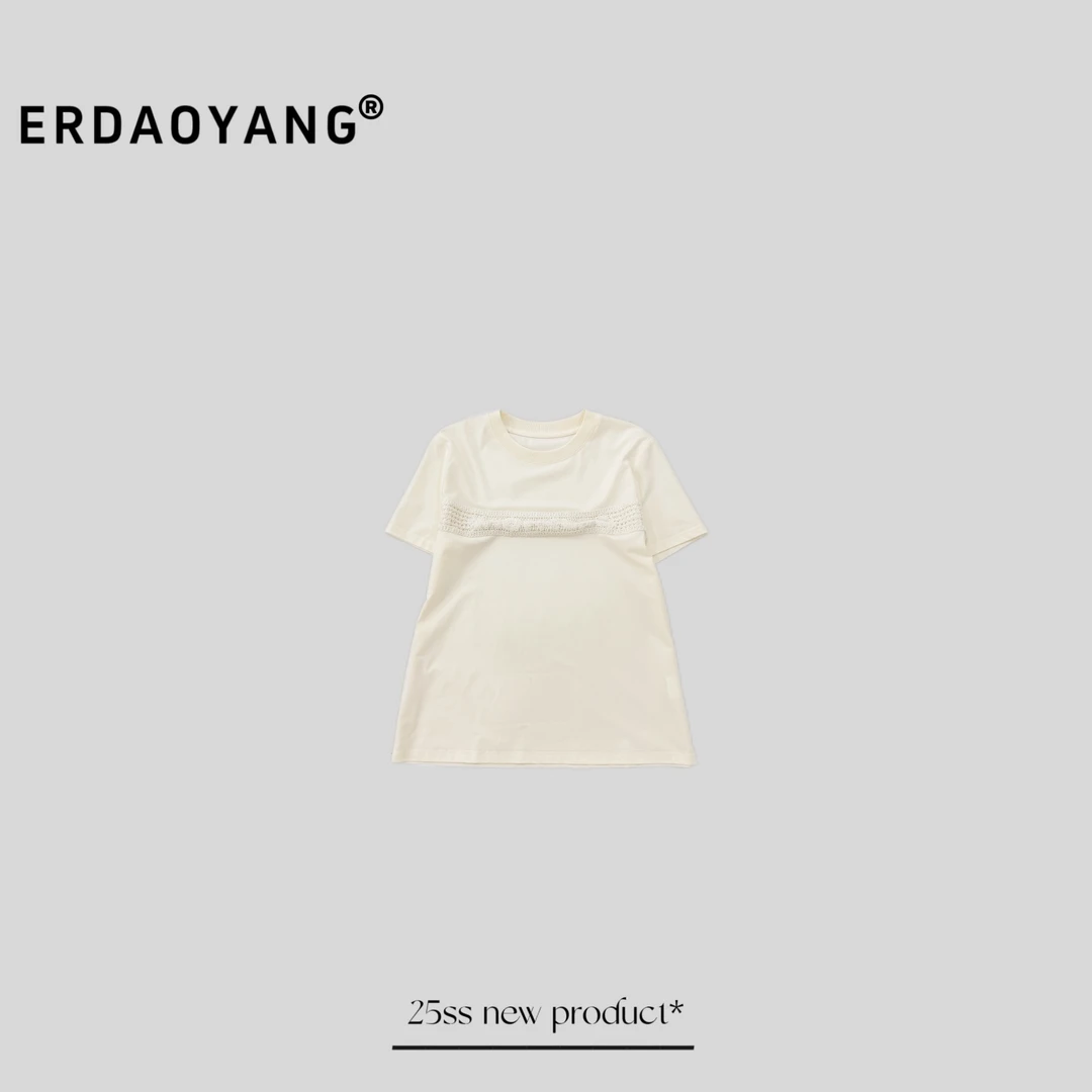 ERDAOYANG "薇薇安" 春夏新款蕾丝字母百搭短袖DX1202