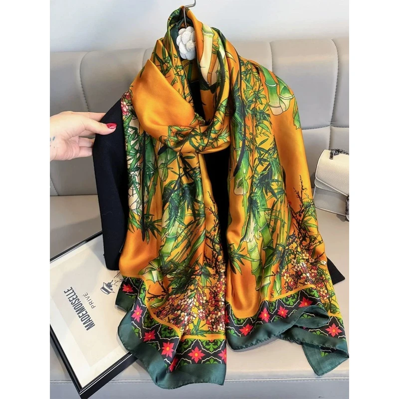 【竹露清响】85*180高档丝巾围巾女sj196时尚百搭高级感