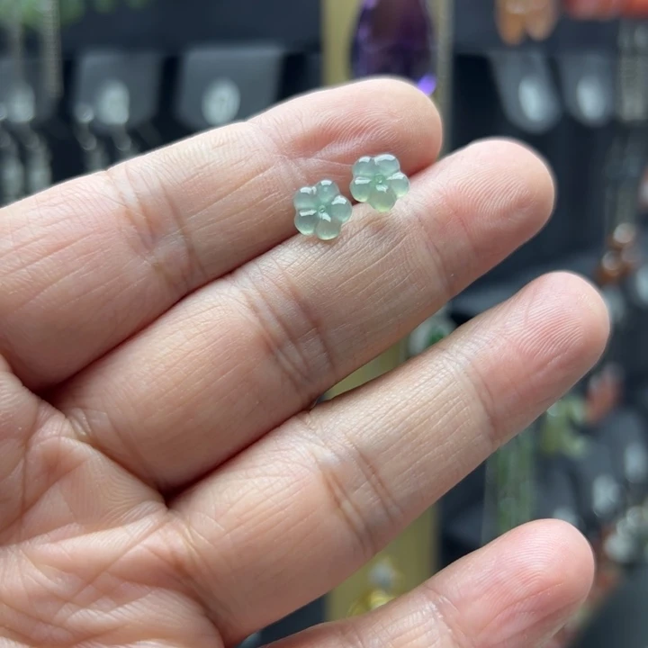 翡翠银S925镶嵌耳饰