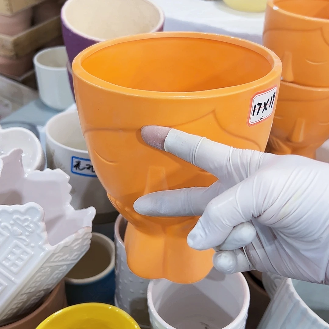 有孔，外贸尾单陶瓷花盆凑单10米包邮