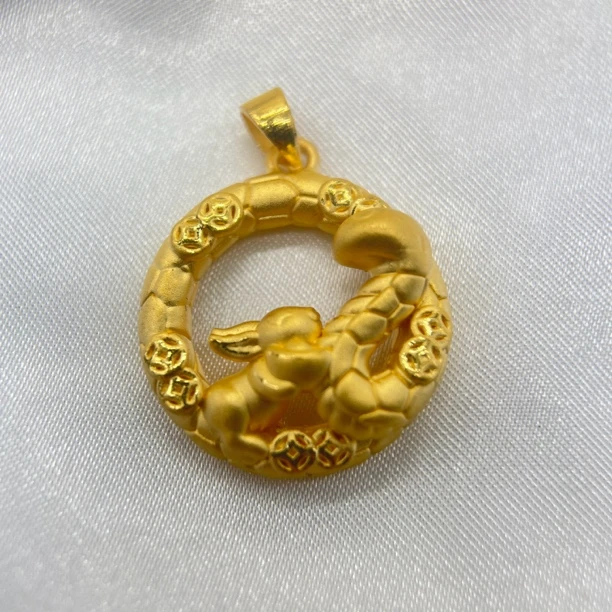 足金饰品/元宝蛇盘兔/3.75/1A5A0614/h