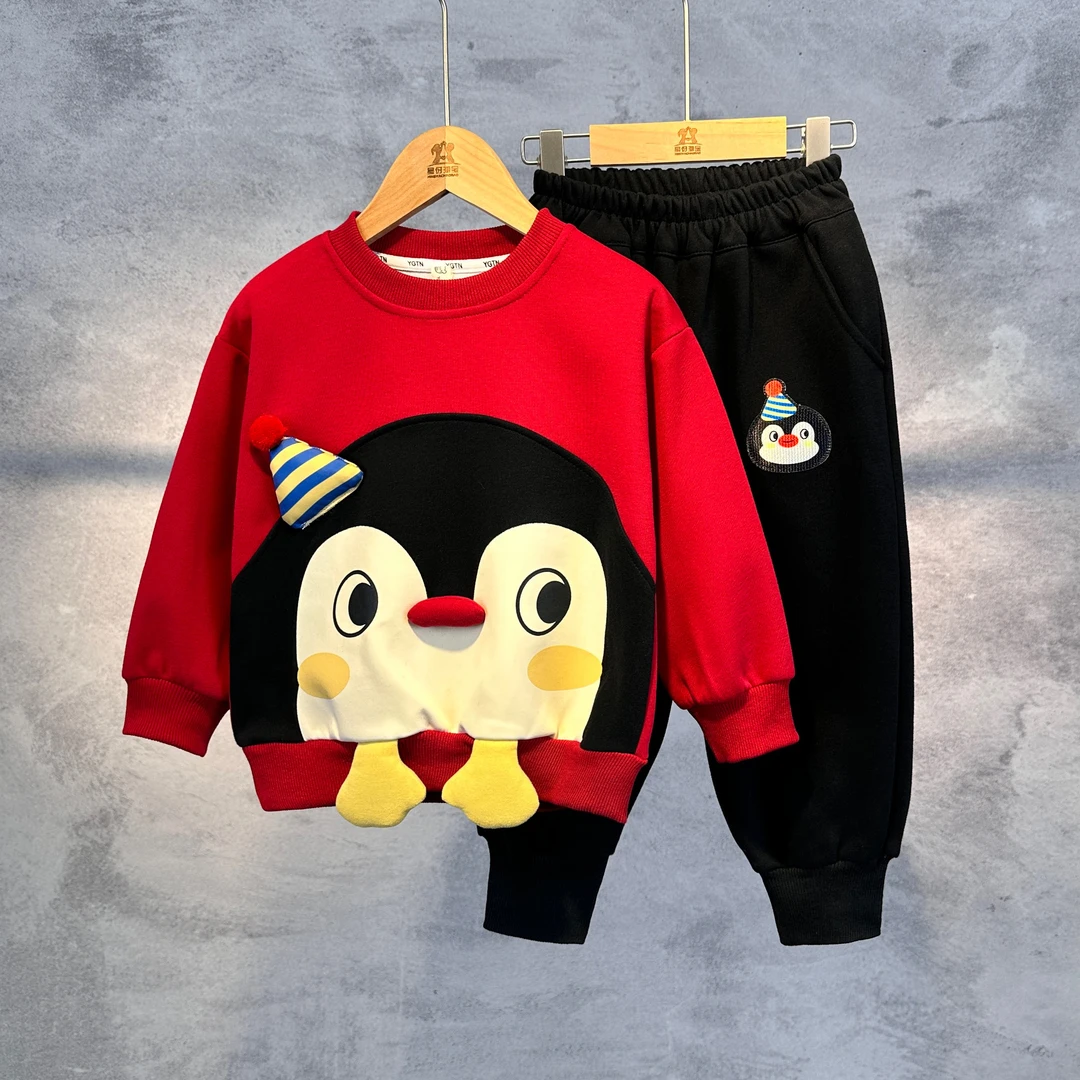 童装男童春秋季套装长袖洋气儿童春款衣服帅气男孩卡通宝宝两件套
