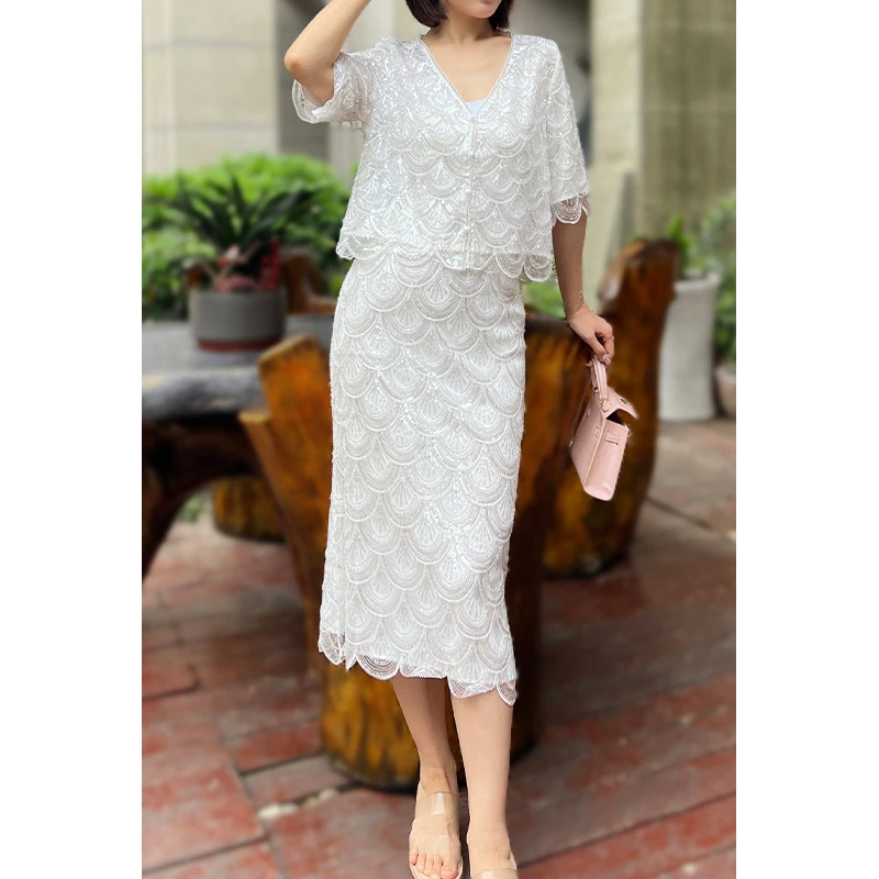 人鱼姬闪闪鱼鳞半身裙子女高腰春夏韩版气质简约珠片波光粼粼半裙