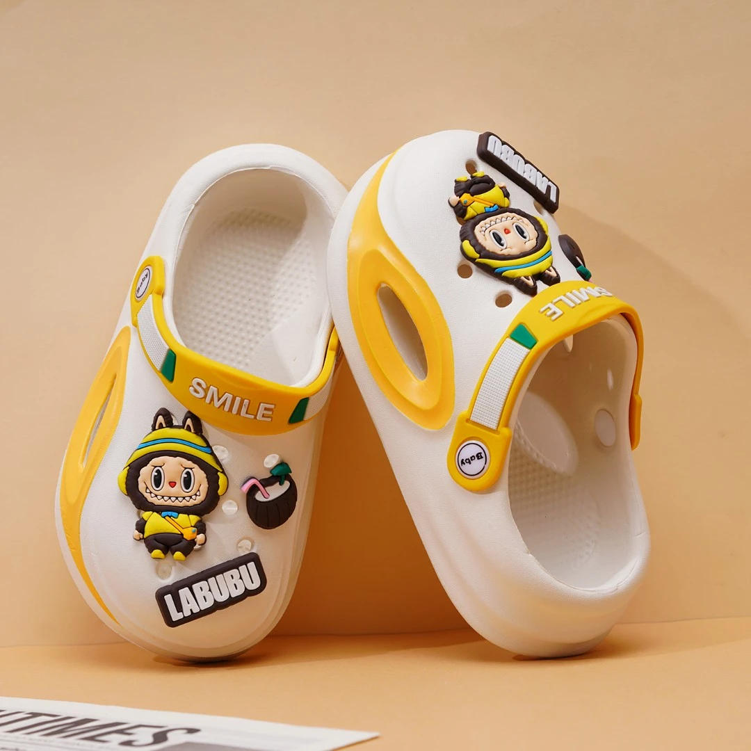 【LABUBU儿童洞洞鞋】2025夏季两穿男童凉拖鞋防滑女童沙滩鞋中大童