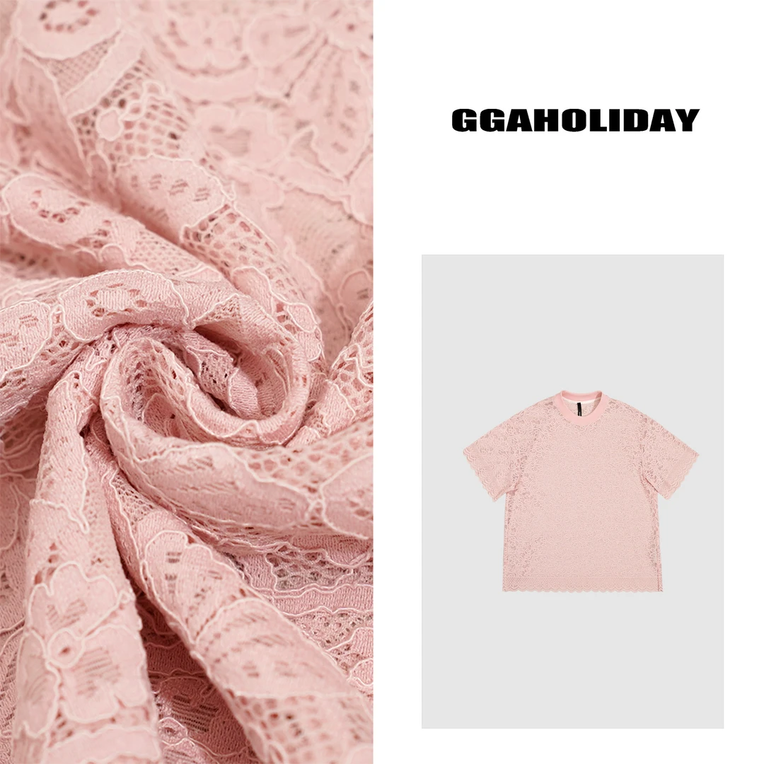 25N早春新款轻奢高级蕾丝“双面刺绣”透气甜美短袖套装-152159/60