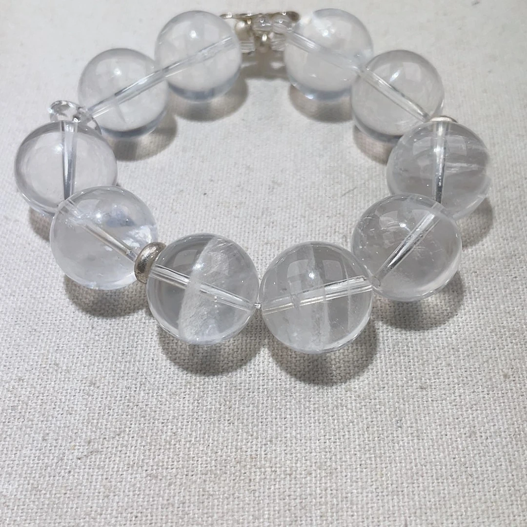 独***忆手链银S925镶嵌水晶白幽灵