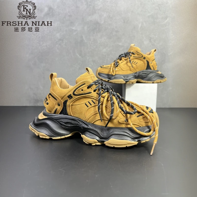法莎尼亚秋冬潮牌男鞋厚底百搭男士网红爆款休闲鞋男男款复古厚底