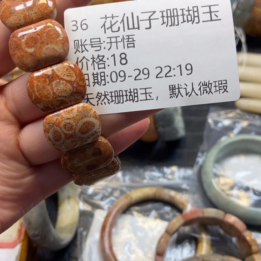 开***悟硅化珊瑚（珊瑚玉）未镶嵌珠宝半成品36