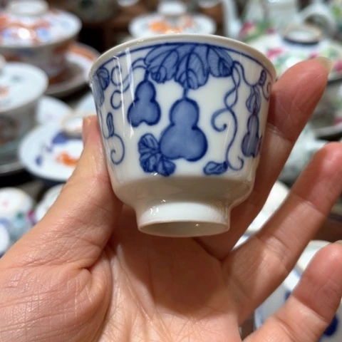 手绘茶杯盖碗壶承陶瓷