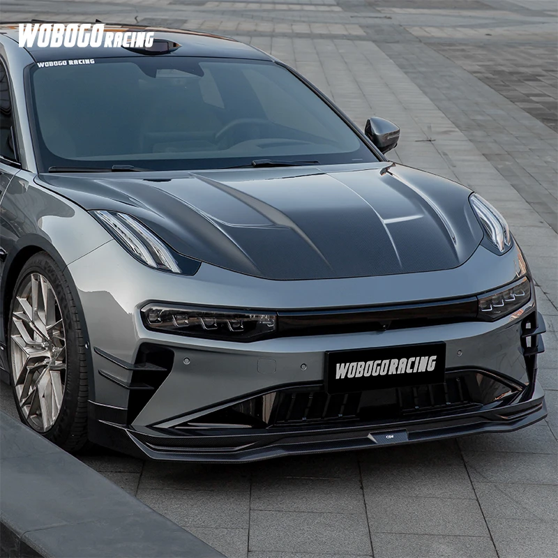 24/25款适用极氪001碳纤维包围套件前唇侧裙后唇尾翼顶翼风刀机盖