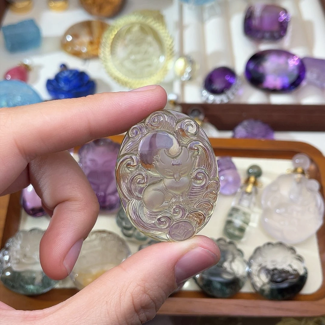 水晶颈饰未镶嵌宽*天然水晶吊坠344