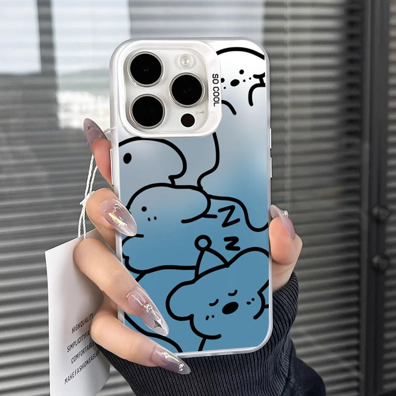 渐变小狗彩银imd适用苹果/华为/VIVO/OPPO/小米/荣耀/一加/红米