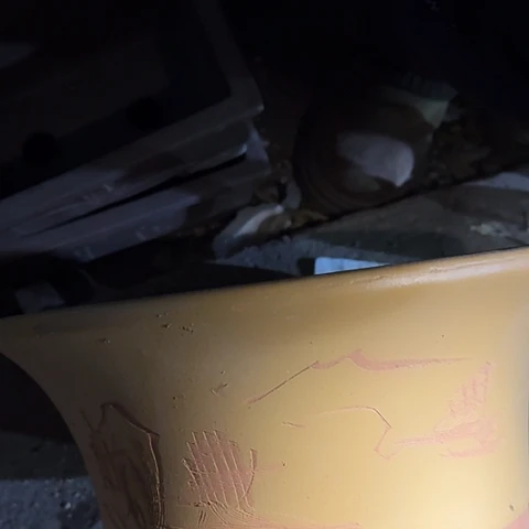 紫砂黄色票口33花盆