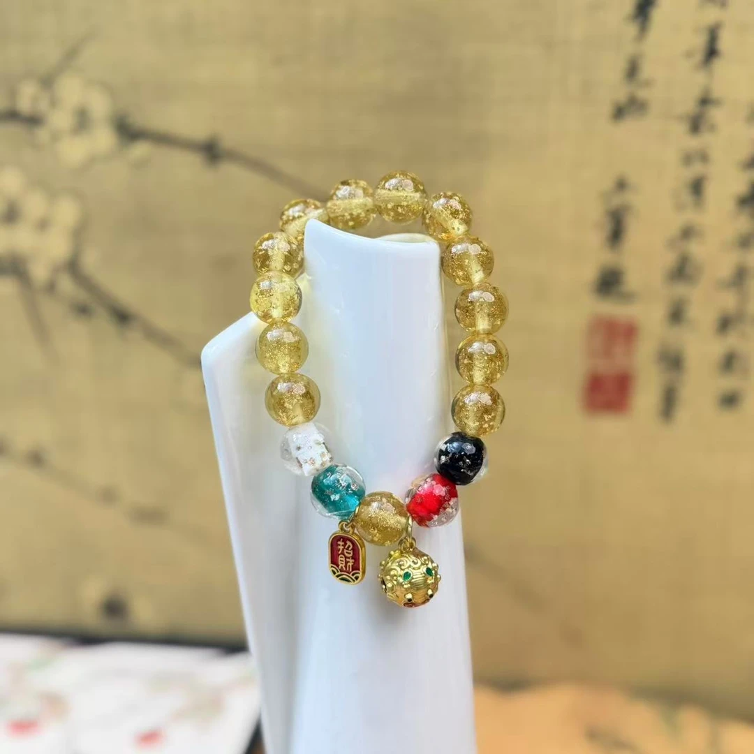 DG-1253-六色琉璃珠带三福袋