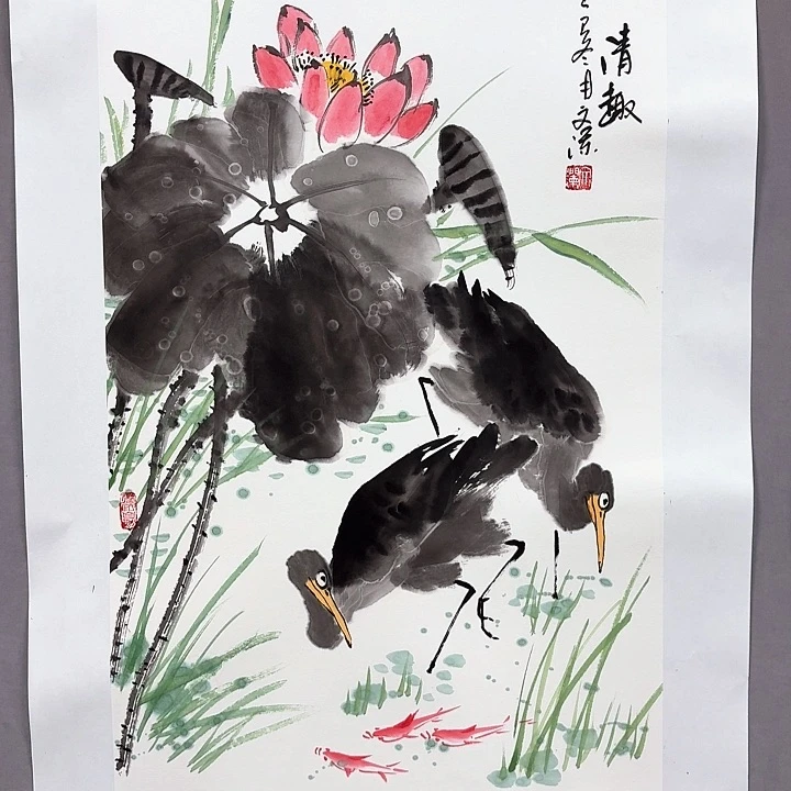 国画亲笔手绘放心去藏