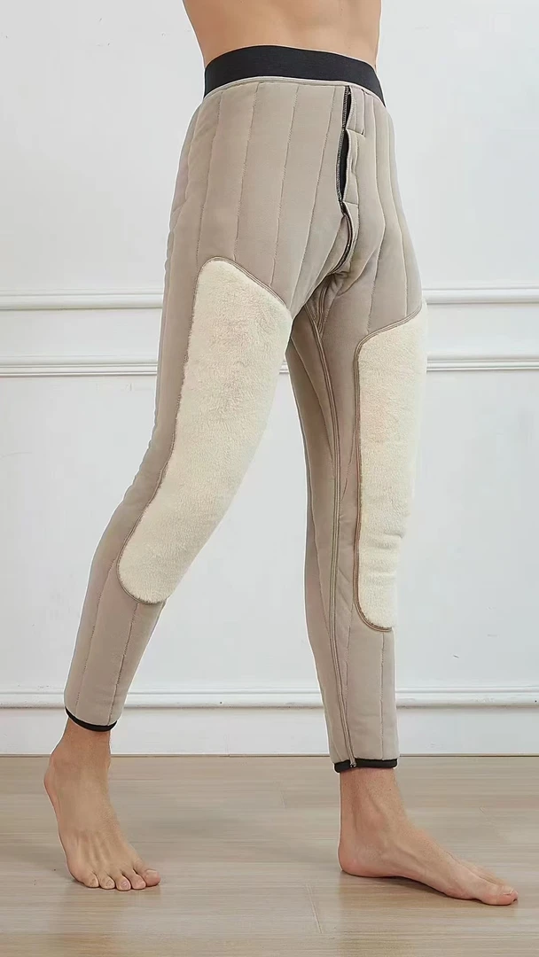 【惊喜购】6601.高腰加绒护膝加绒保暖男裤特厚特柔内穿打底裤男裤