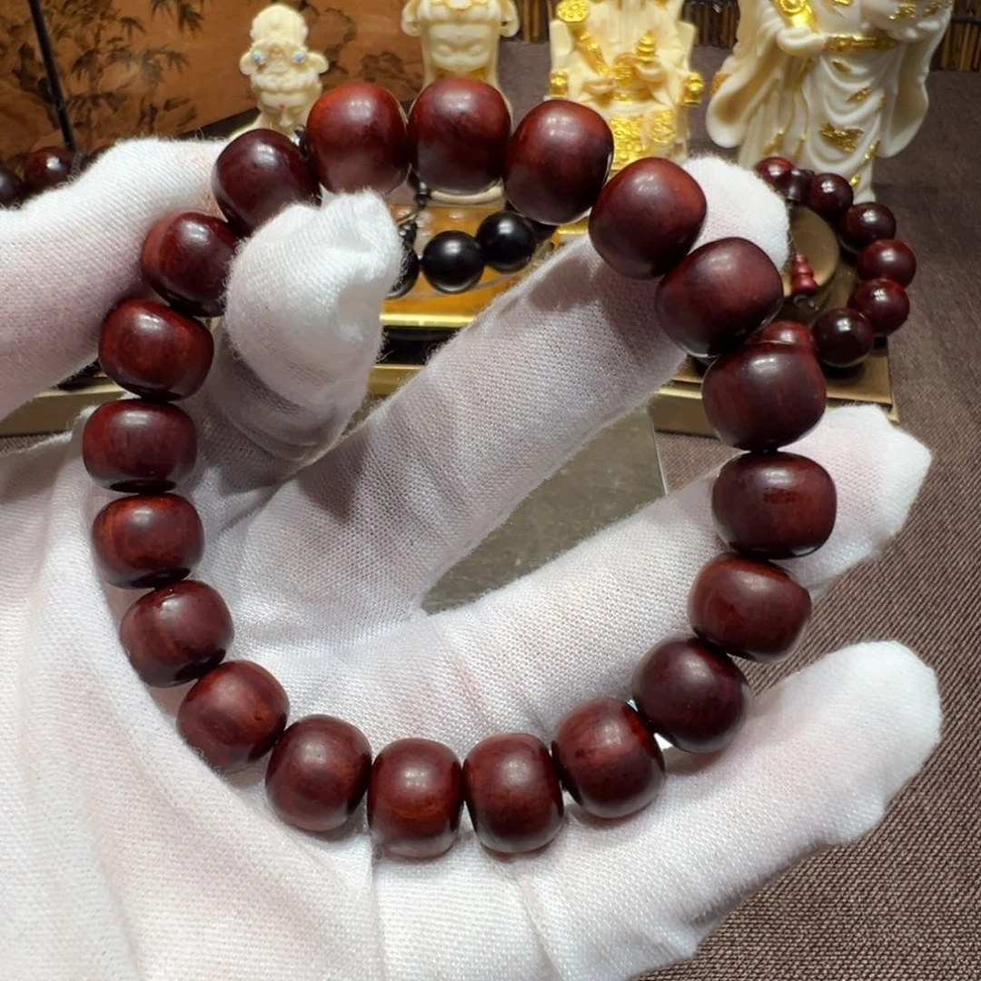 染料紫檀（血檀）0.8*09鸡血红 单圈顶泥