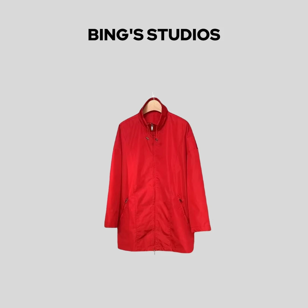 Bing Studios｜户外时尚休闲运动百搭长款立领拉链抽绳外套-6166