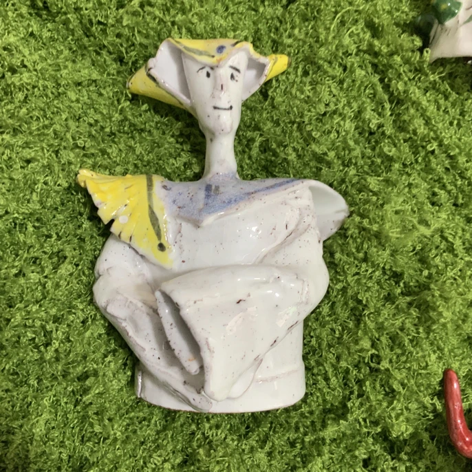 手作陶瓷孤品半人像摆件家居饰品摆件