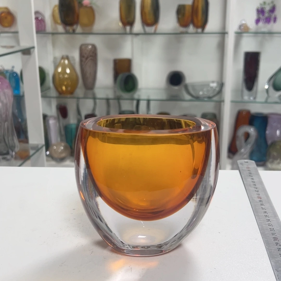 幻彩琉璃花瓶花器纯手工痕迹高度14