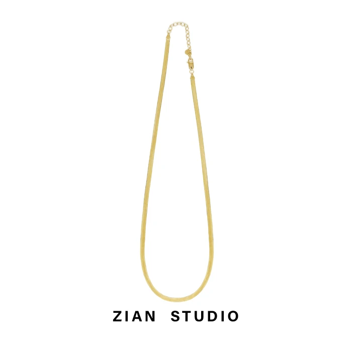 链子925银 zian studio 鎏金扁蛇骨链