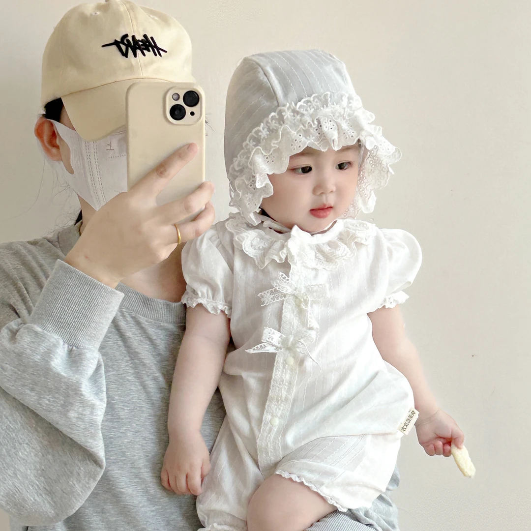 婴儿夏款衣服宝宝纯棉衣服婴童提花外出短爬Z1259