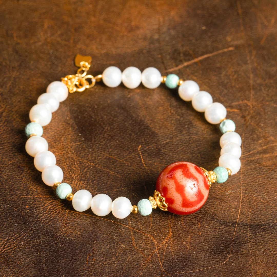 转过山 五月火活动红肉大鹏珍珠手链（拉萨直发）DU250409205