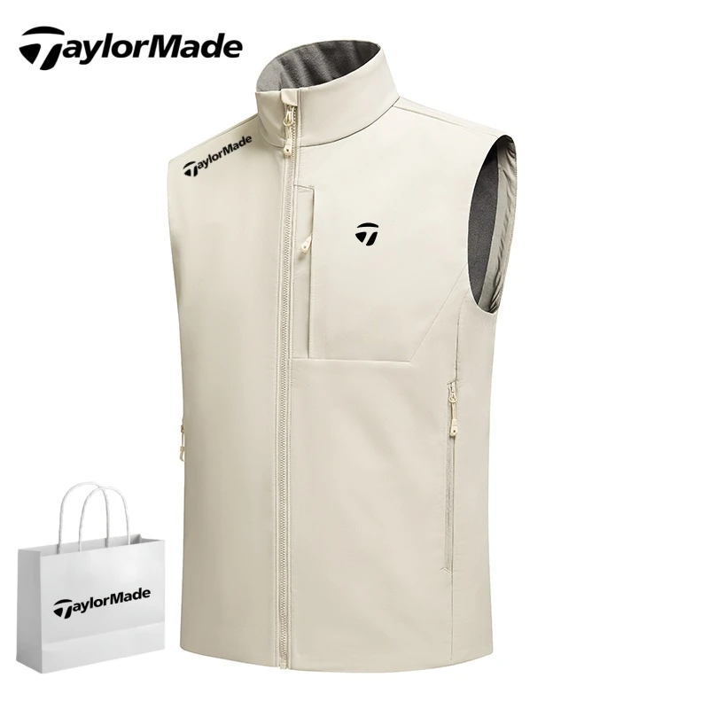 泰勒梅高尔夫春秋立领马甲外套户外运动男士坎肩防风保暖无袖上衣