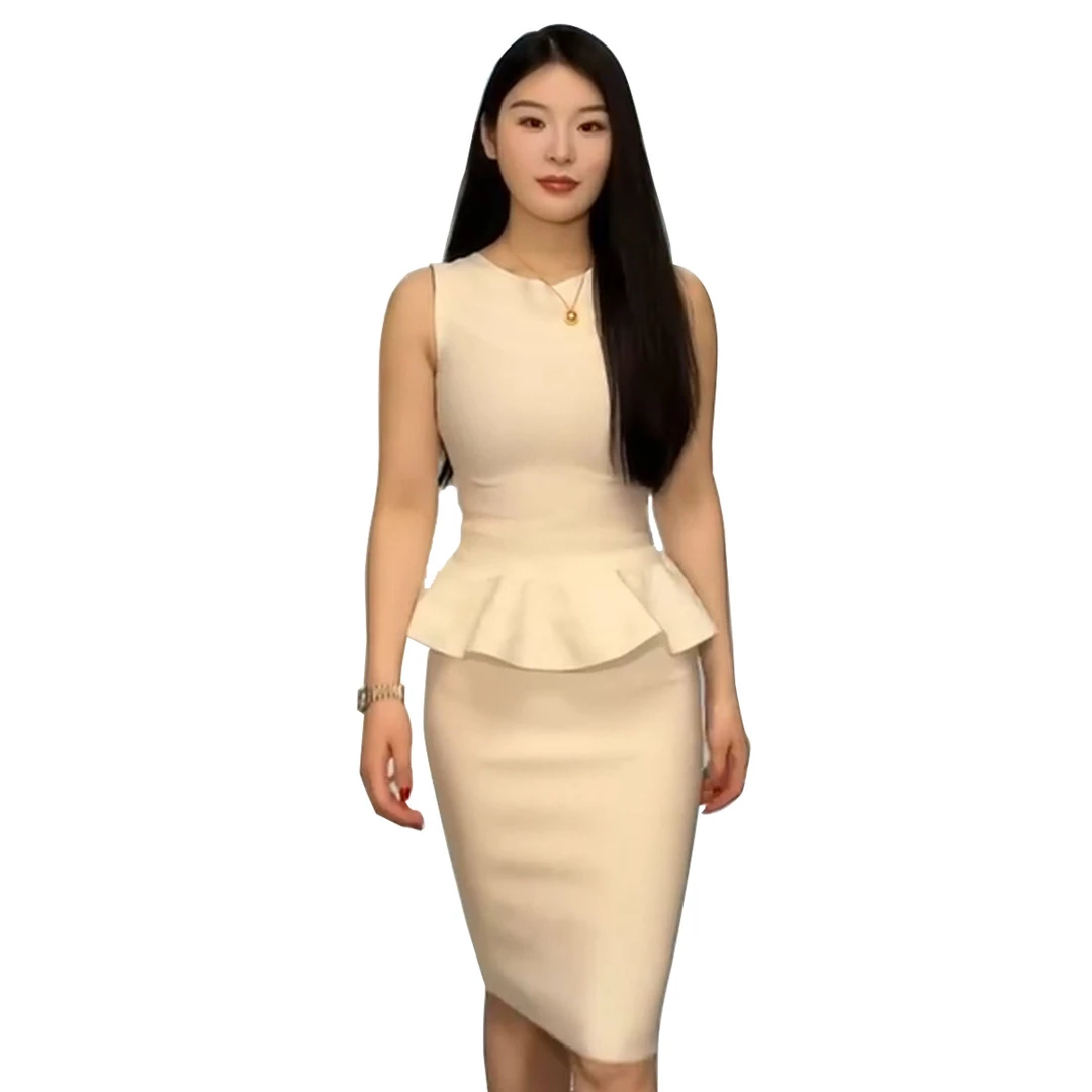 碎花女款战袍沙滩裙棉绸长裙25气质夏季白色优雅通勤绷带收臀女裙