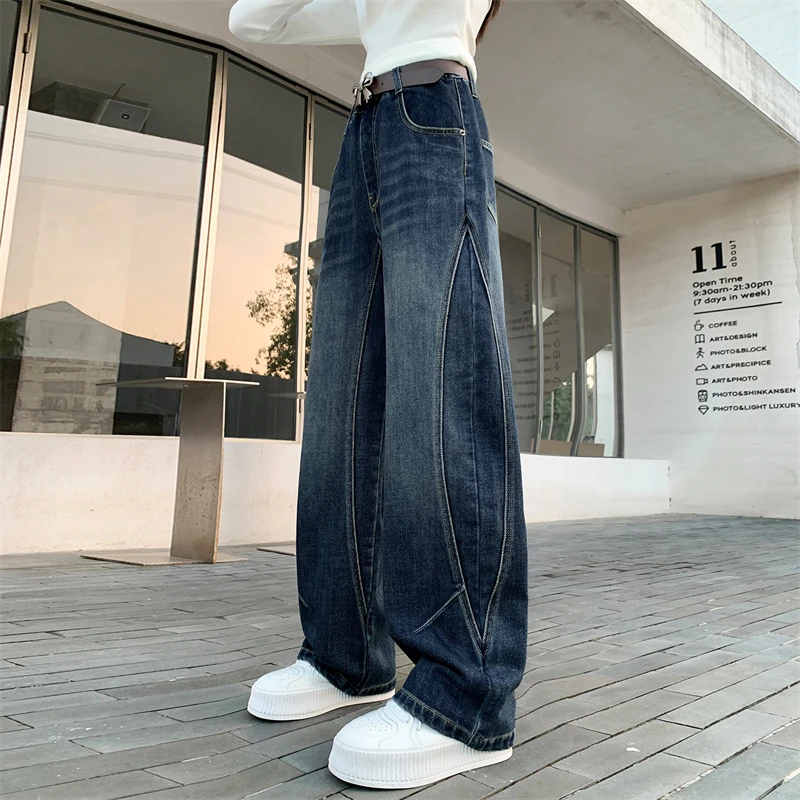 女童牛仔裤春秋2025新款初中生女孩裤子秋装中大童弯刀裤6-12岁潮