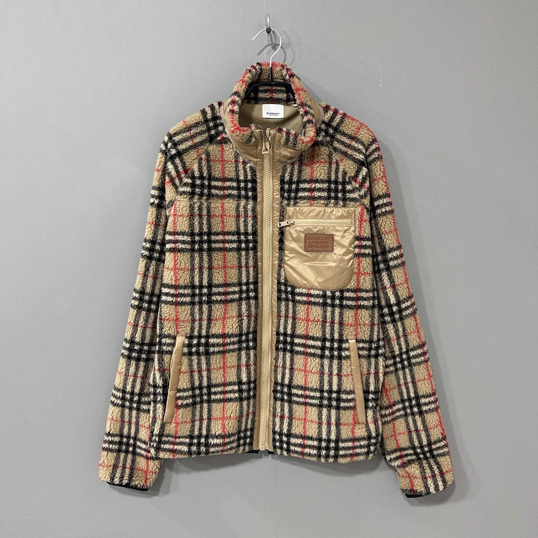 99新 BURBERRY/博柏利 泰迪抓绒格纹外套/S码/02226