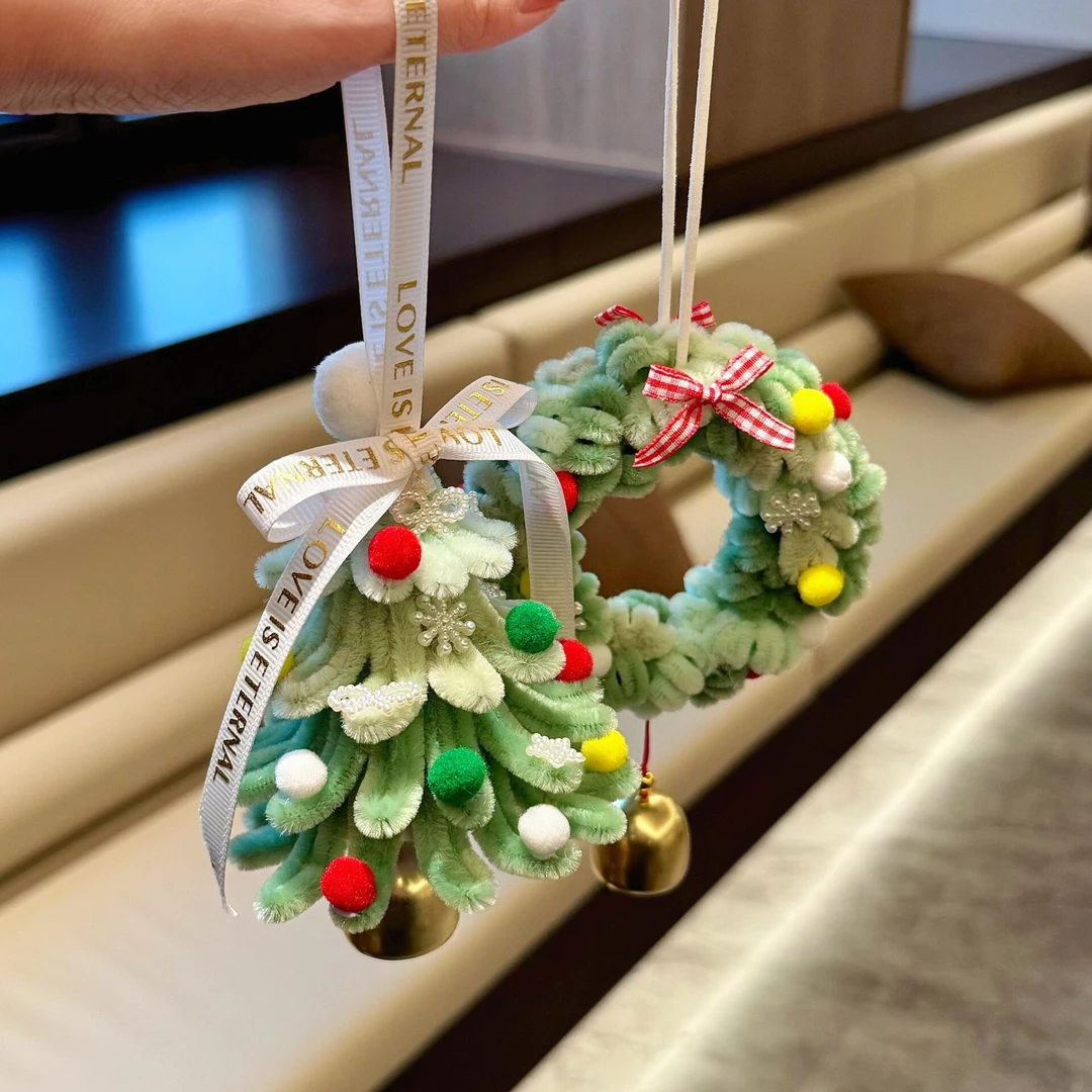 【圣诞限定】扭扭棒圣诞树挂件手工diy苹果圣诞树材料包驾车挂件