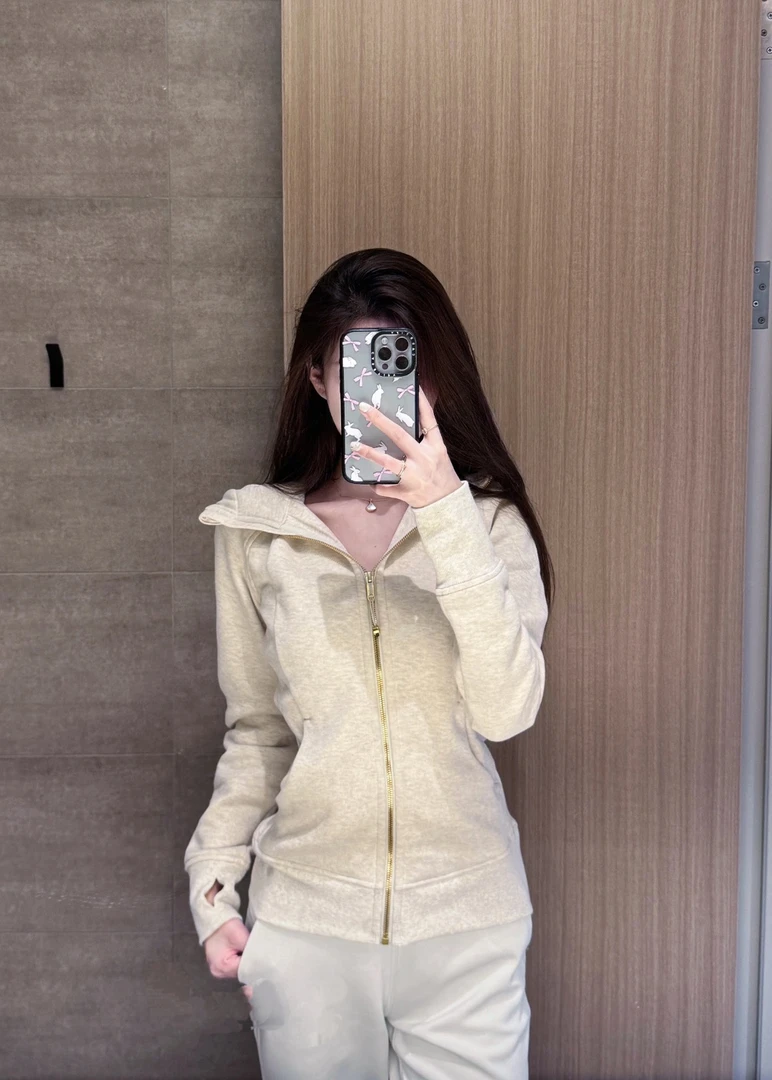 SUB5系列女秋冬全拉链连帽加绒卫衣外套 修身款