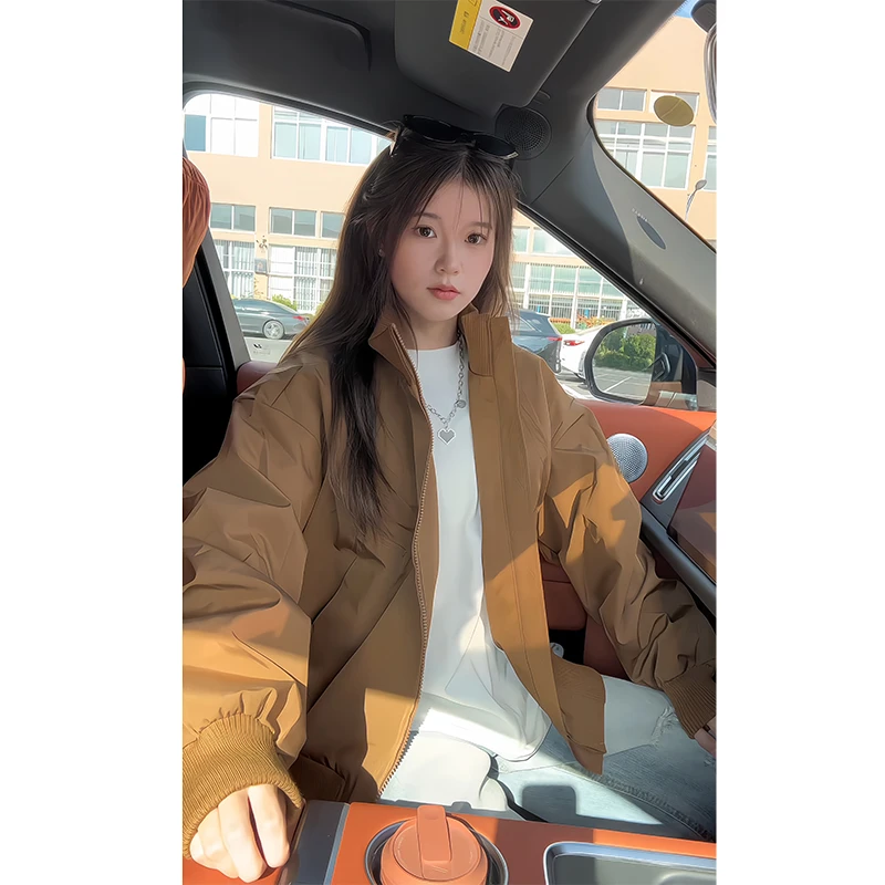 cleanfit短款外套男秋季高街百搭廓形立领复古潮流美式飞行员夹克