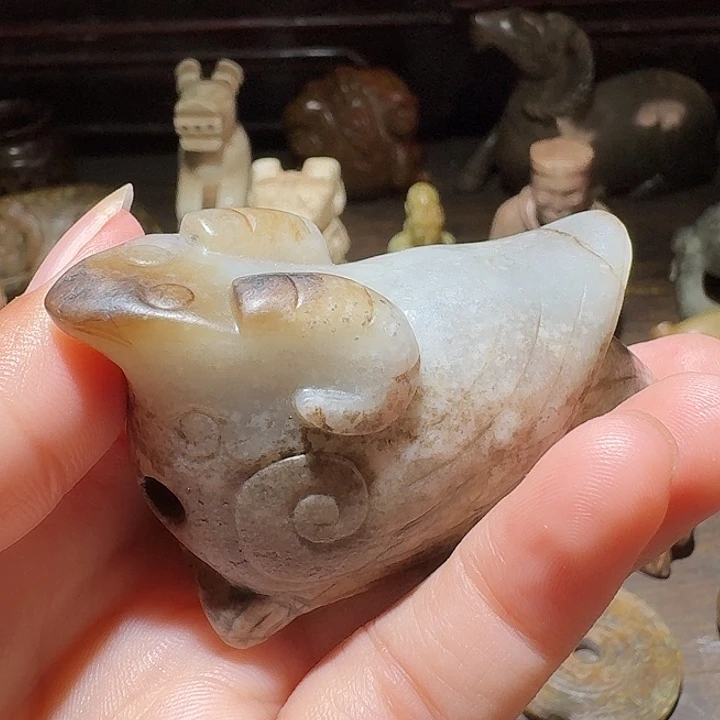 和田玉未镶嵌挂件飞*