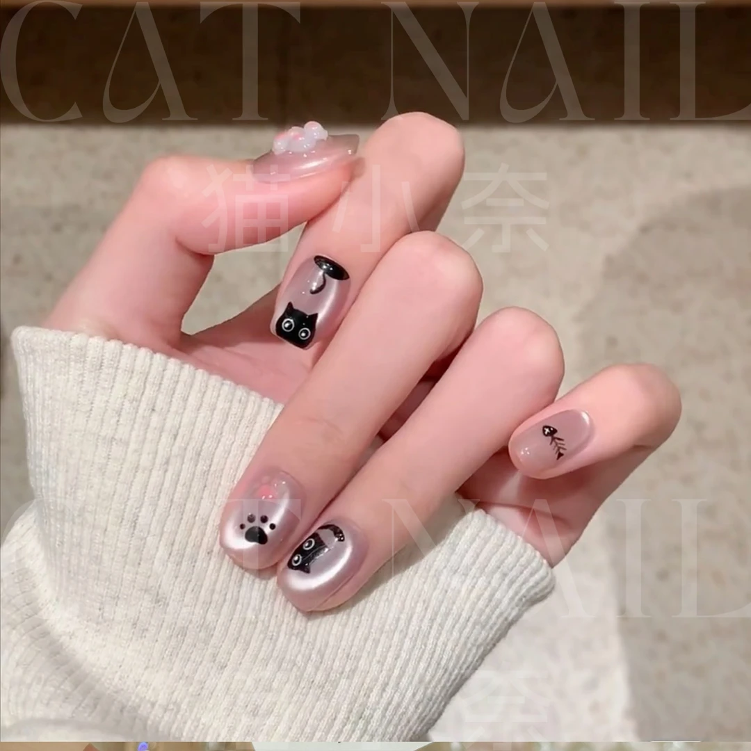 【长短可选】" 玛卡巴卡“纯手工穿戴甲 定制美甲贴片10片装