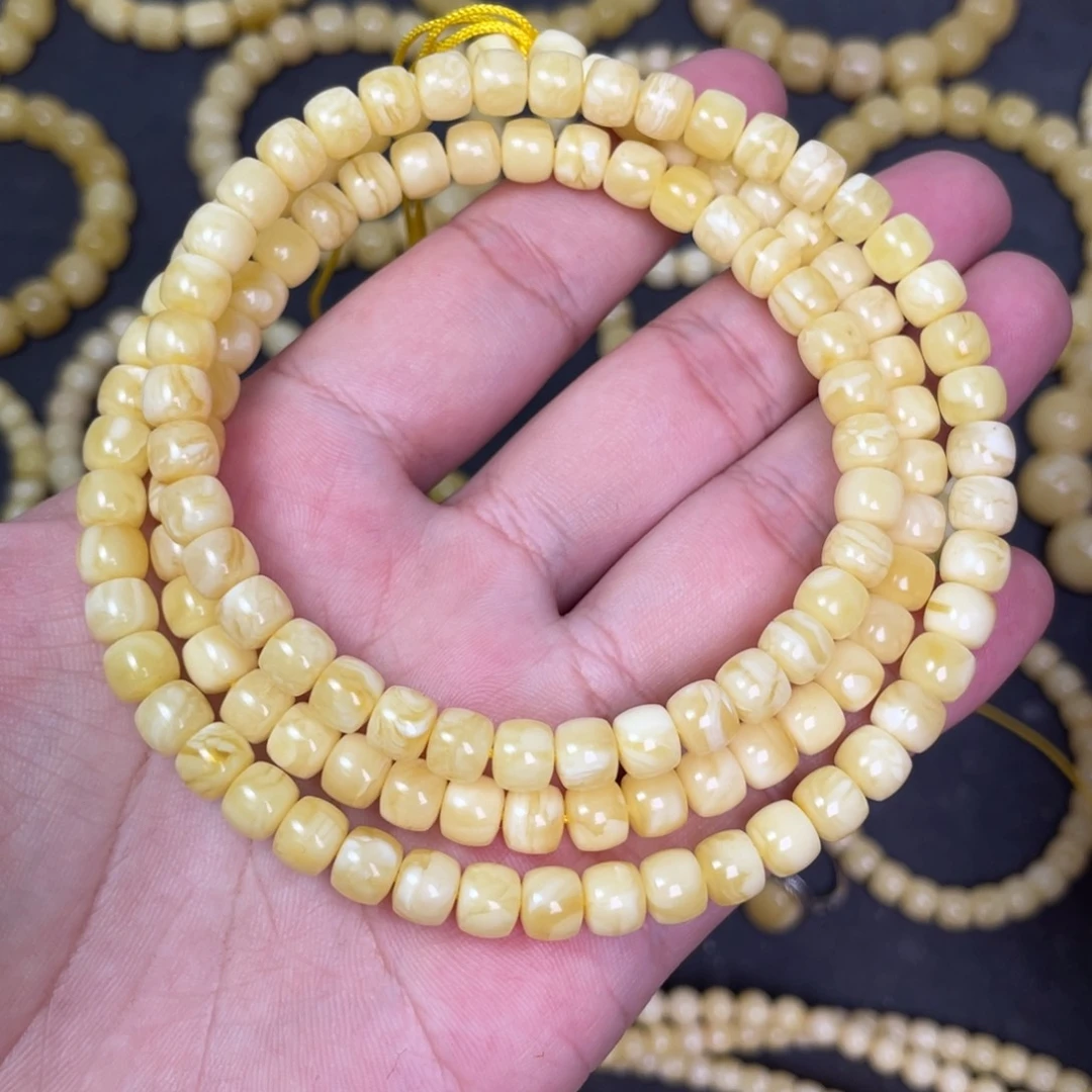 蜜蜡未镶嵌裸石蜜蜡佛珠7mm
