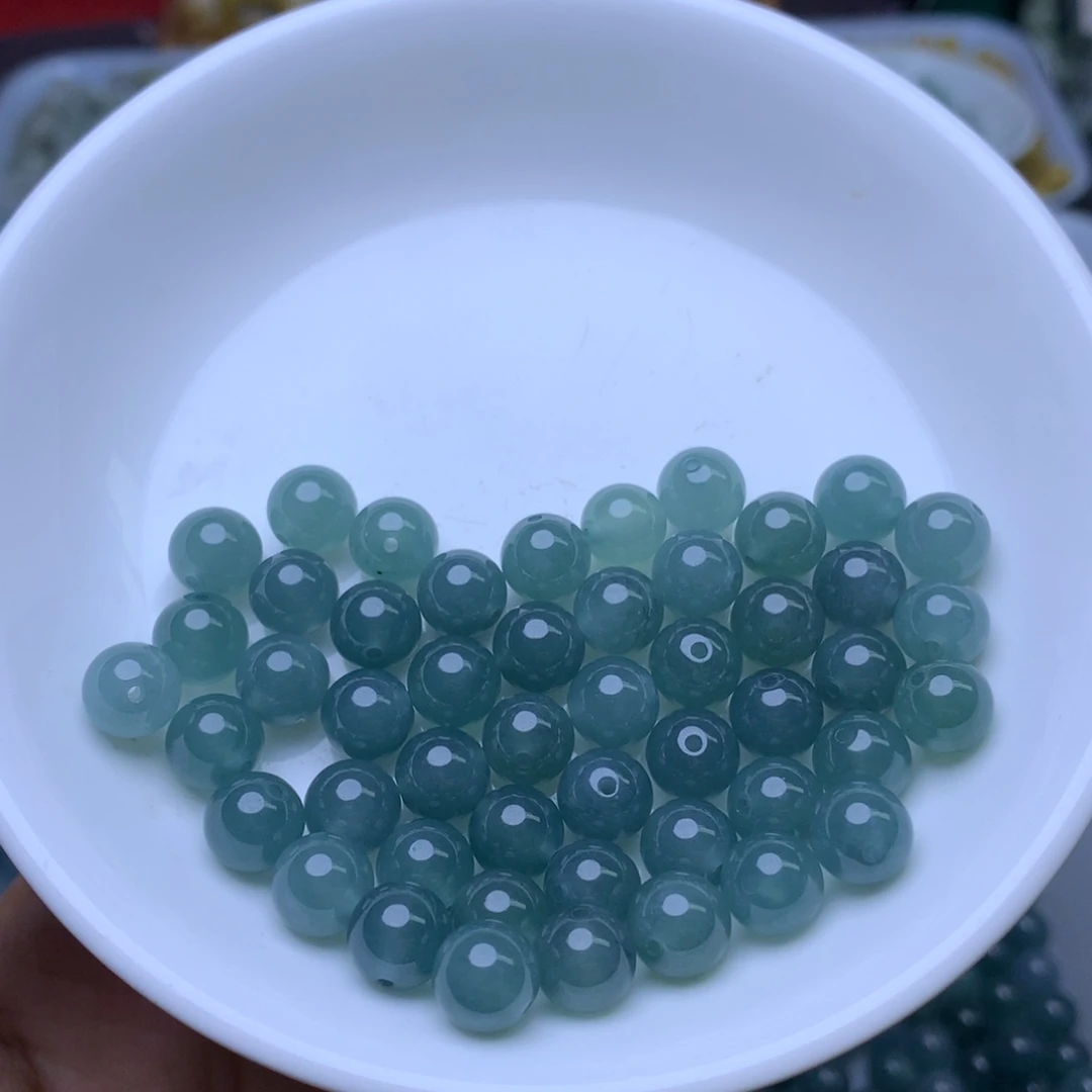 翡翠散珠卡8冰透蓝水10个