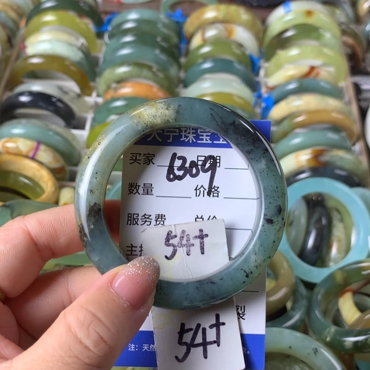 未镶嵌蛇纹石玉手镯6309