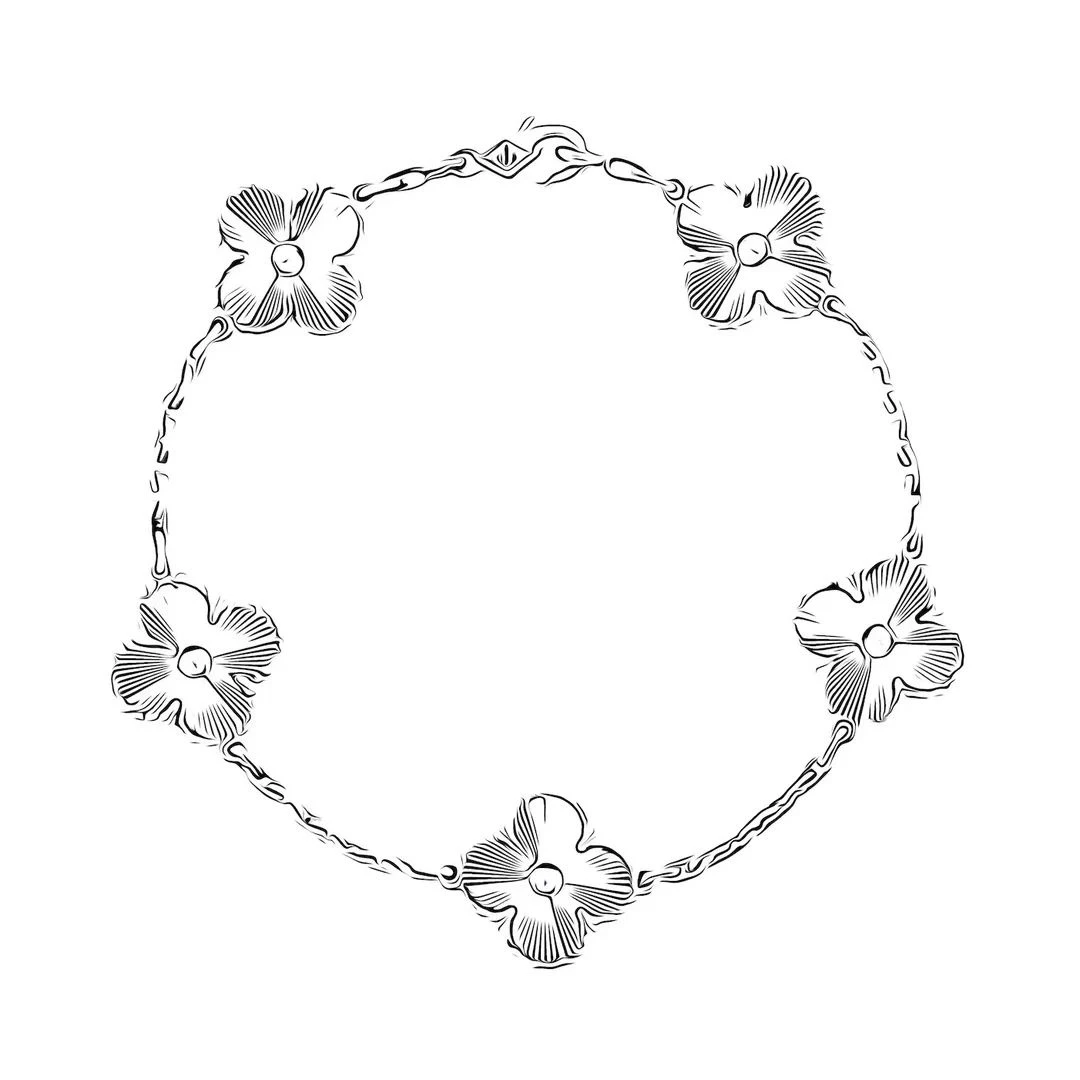 合金手链 【A】V金重工 时尚款伍花手链