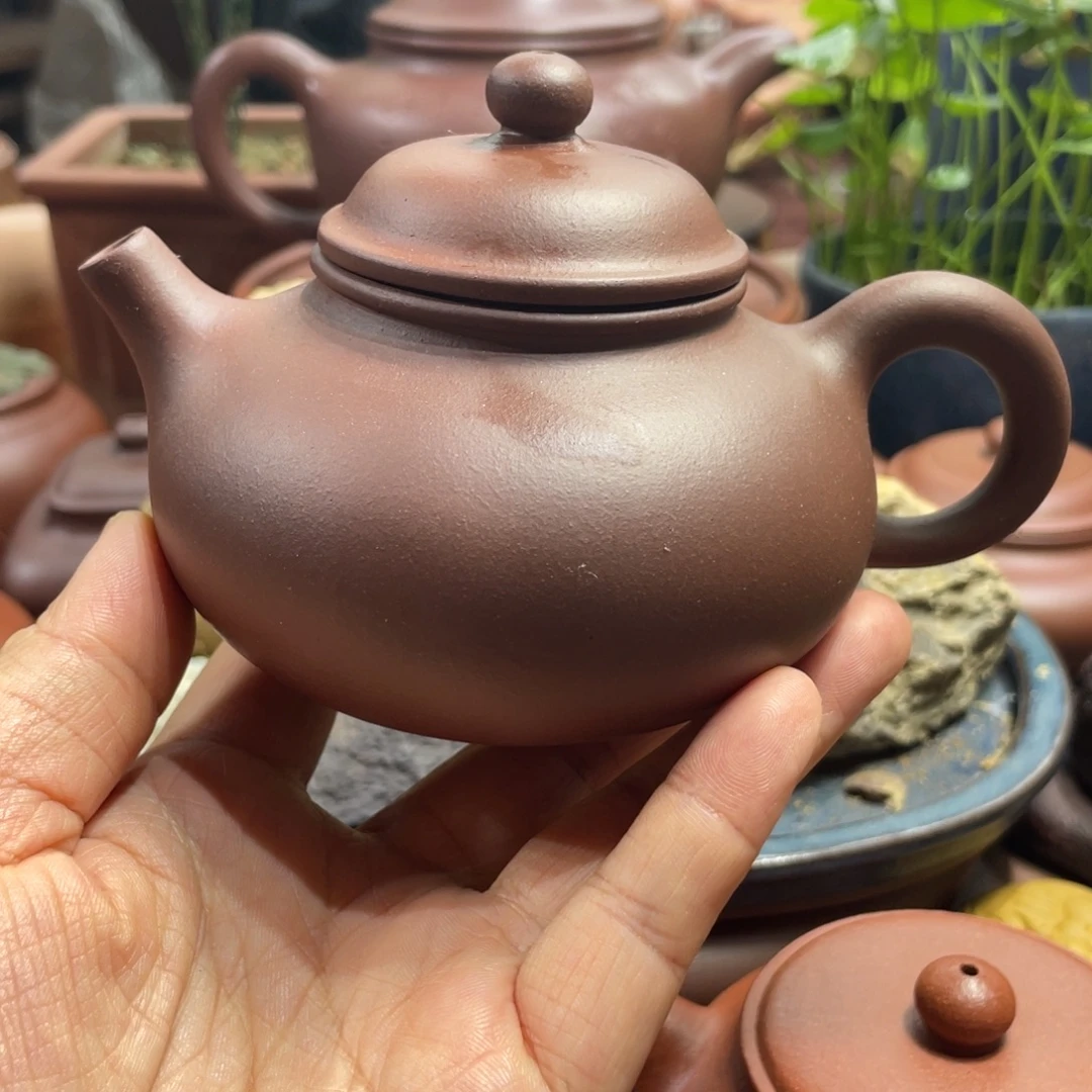 紫砂茶壶容天老紫泥