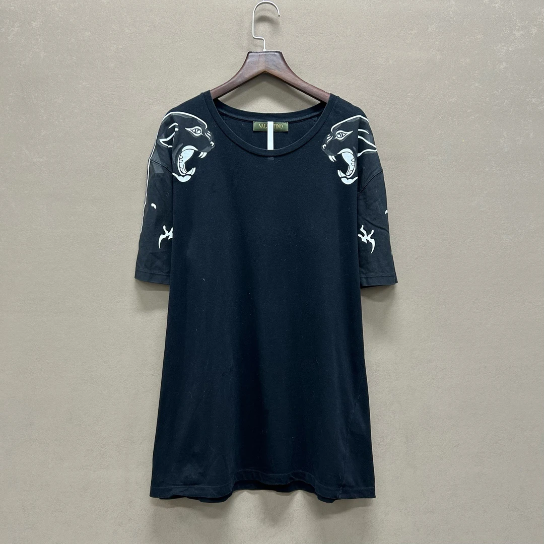 99新 Valentino/华伦天奴 秀款黑豹印花短袖 XL码 ys003180 JP