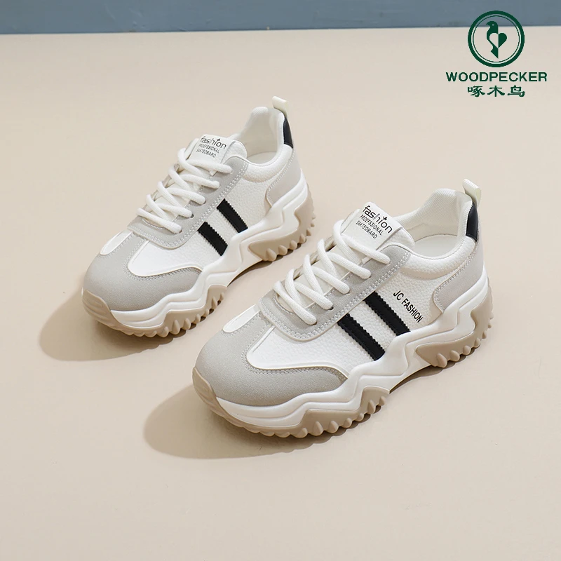 轻便防滑运动鞋女2025新款春季韩版厚底潮流休闲女鞋踩屎感老爹鞋