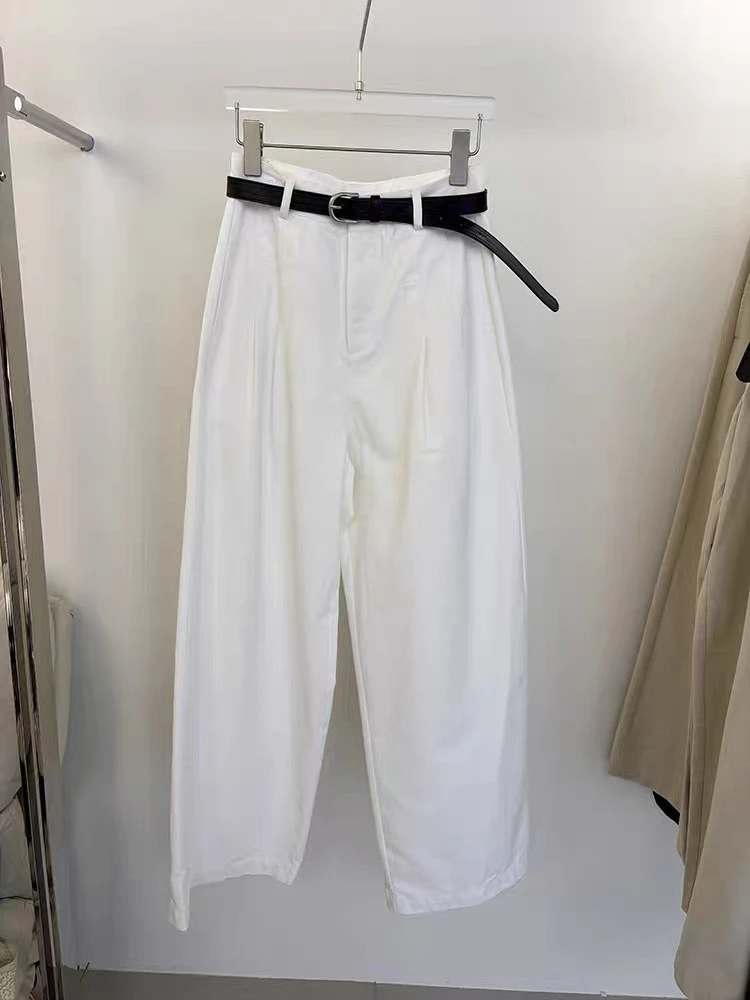 2025时尚百搭高品质白色高腰显瘦牛仔裤小个子时尚气质老爹裤女