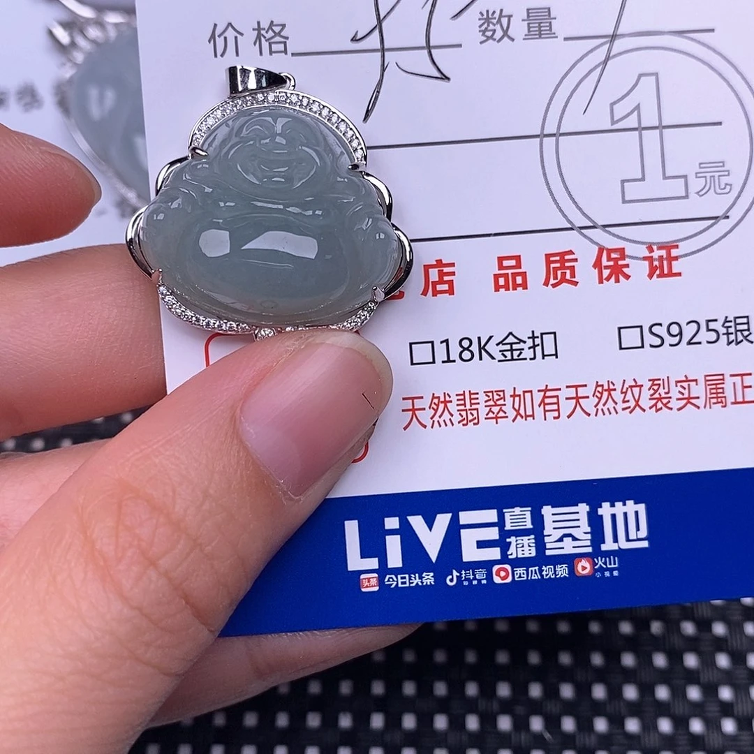 粥***呀翡翠银S925镶嵌颈饰