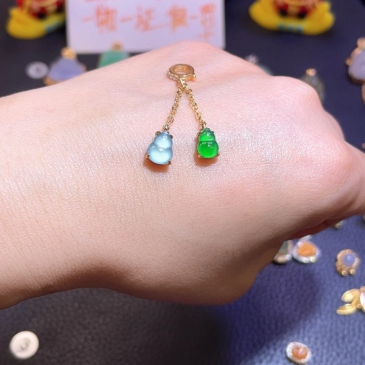 翡翠银S925镶嵌吊坠(不含链)天然翡翠