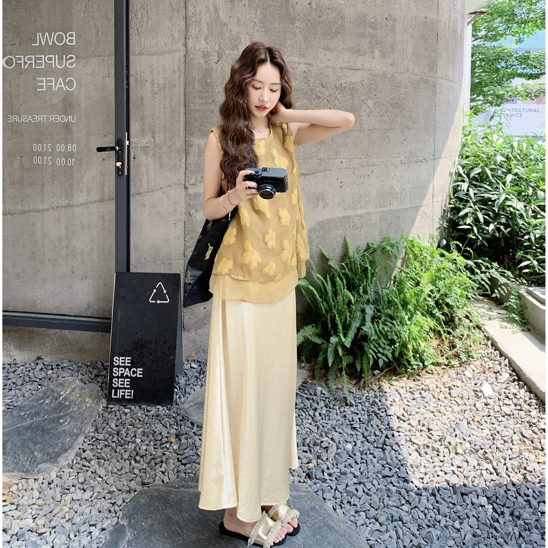 新中式国风衬衫半身裙套装女2025针织新款独特漂亮显瘦绝美两件套