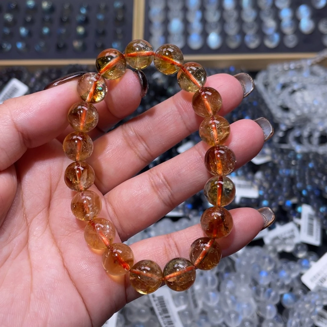 黄晶手链未镶嵌黄塔晶手链10mm