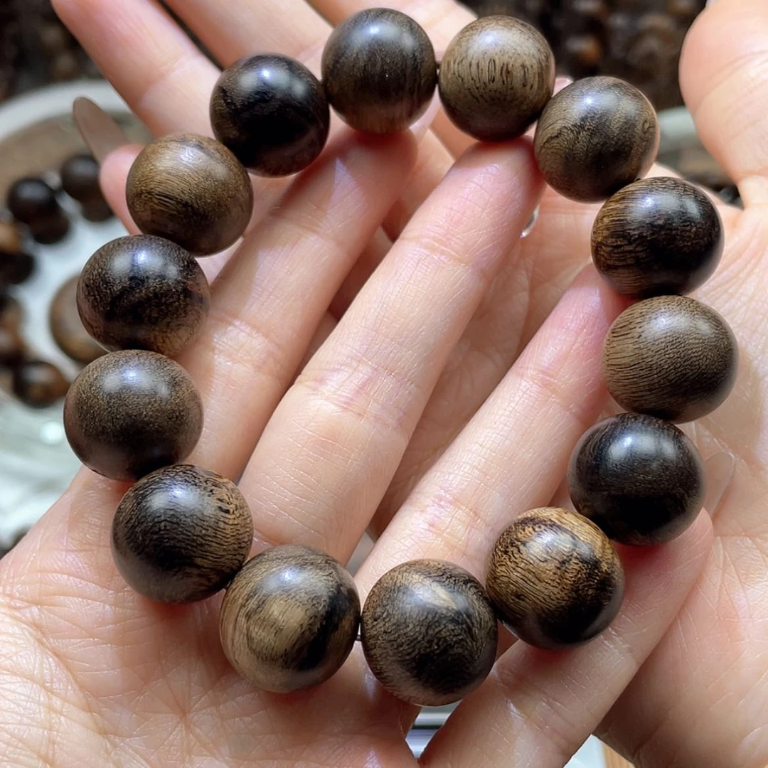 【闪购商品】沉香手串达拉干老料玉化留疤虎斑纹1.6+